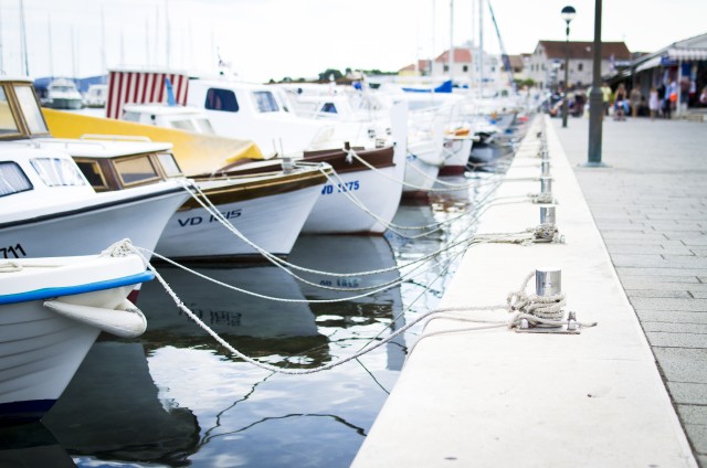 lovely boat in a marina