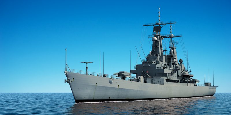 Naval Ship on the sea