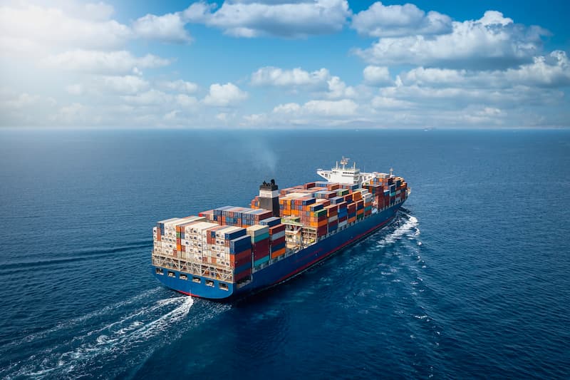 cargo ship with shipping containers