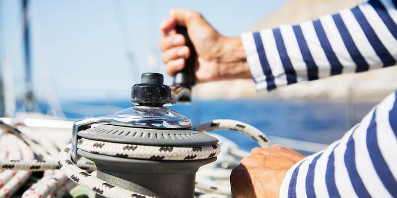 Winding up boat rope