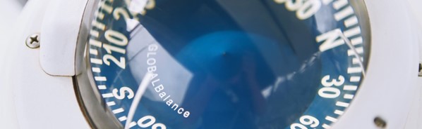 Close up of nautical compass